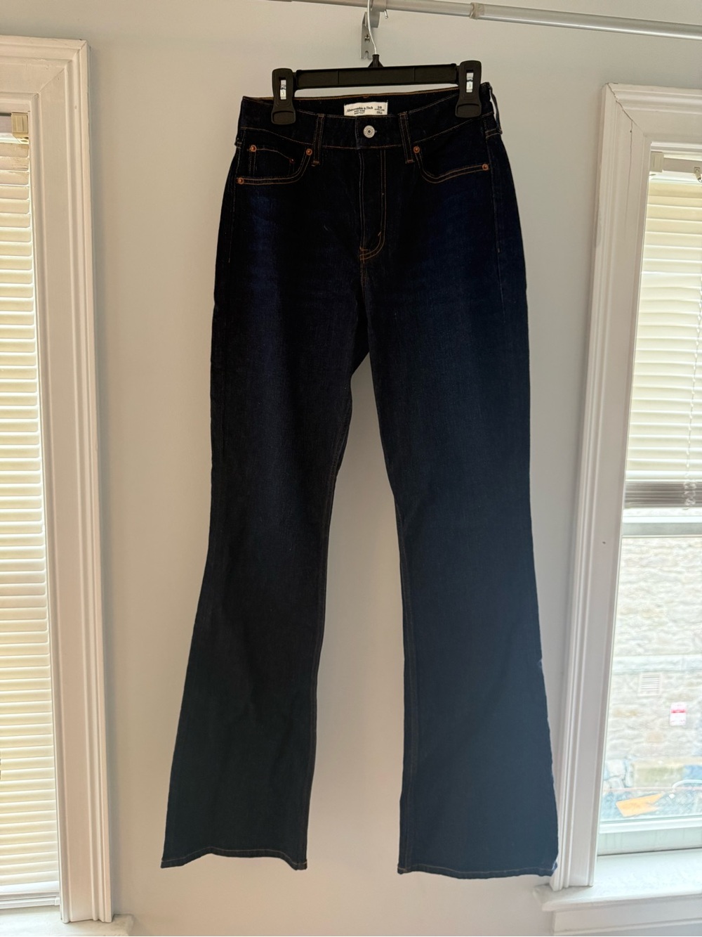 Abercrombie Dark Wash Curve Love High Rise Bootcut Jeans Extra Long